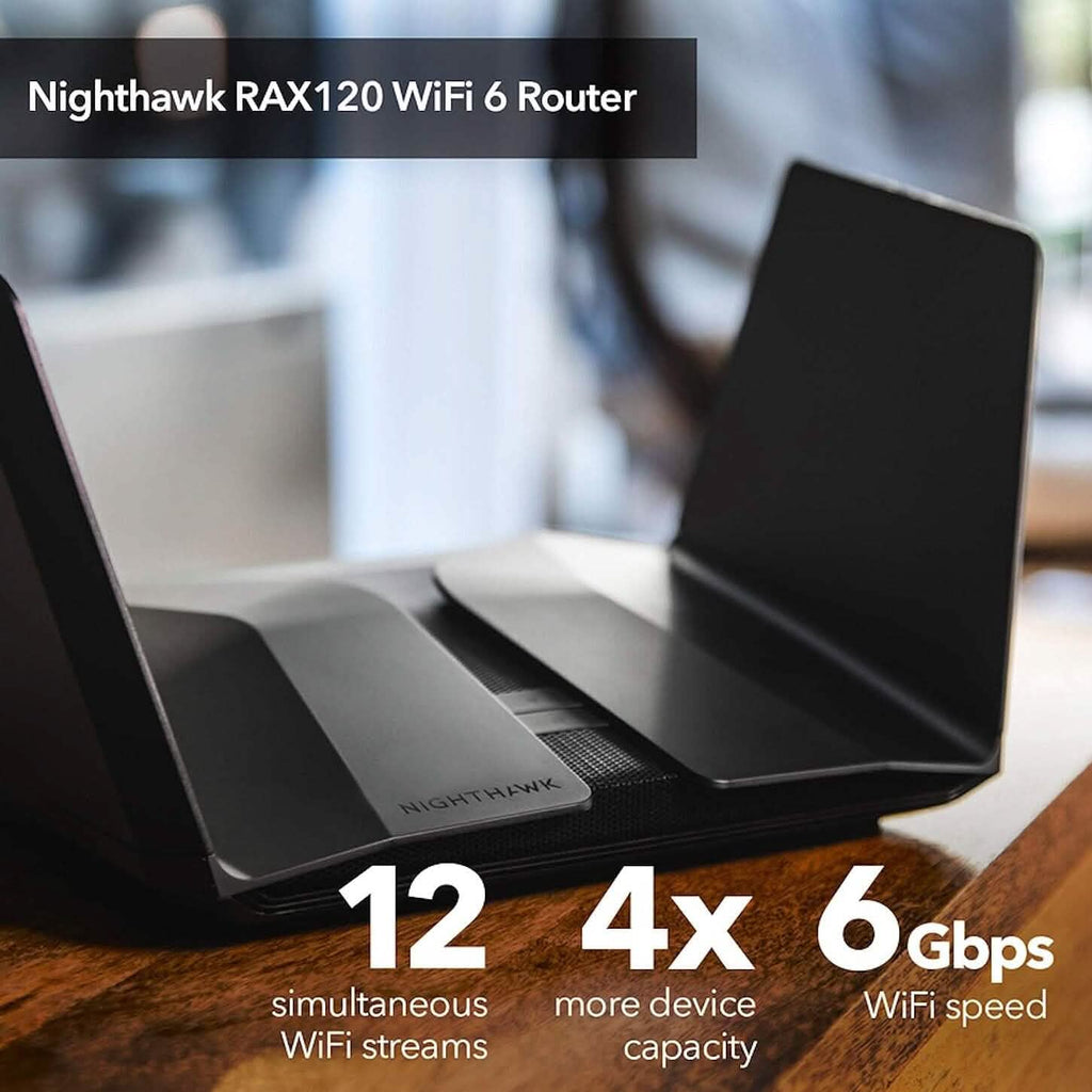 Routeur Gigabit bibande 12 flux Netgear Nighthawk WiFi 6 (RAX120) AX6000 (reconditionné)