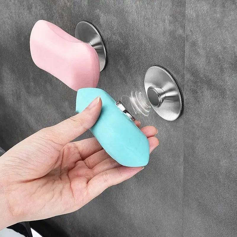 Nouveau 1PC Porte-savon magnétique sans outil antirouille Support d'éponge Porte-plat Porte-savon pour salle de bain lavabo maison Porte-savon fortement magnétique Porte-savon antirouille en acier inoxydable pour salle de bain et cuisine