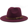 Nouveau chapeau Fédora Unisexe en Laine Réglable, Chapeau Fédora de Luxe à Bord Large, Chapeau Souple Élégant pour Homme, Chapeau d'Hiver et d'Automne Confortable et Doux à Bord Large, Chapeau d'Extérieur à Bord Large avec Sangle