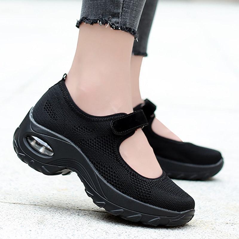 Nouvelles Chaussures Plates à Coussin d'Air pour Femmes Baskets en Maille Respirantes pour Femmes Chaussures Décontractées Rehaussées Chaussures à Coussin d'Air pour Femmes Baskets en Maille Respirantes Chaussures Plates pour Femmes