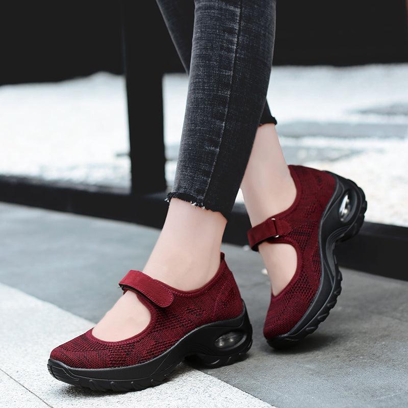 Nouvelles Chaussures Plates à Coussin d'Air pour Femmes Baskets en Maille Respirantes pour Femmes Chaussures Décontractées Rehaussées Chaussures à Coussin d'Air pour Femmes Baskets en Maille Respirantes Chaussures Plates pour Femmes