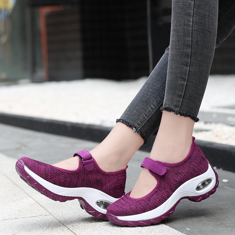 Nouvelles Chaussures Plates à Coussin d'Air pour Femmes Baskets en Maille Respirantes pour Femmes Chaussures Décontractées Rehaussées Chaussures à Coussin d'Air pour Femmes Baskets en Maille Respirantes Chaussures Plates pour Femmes