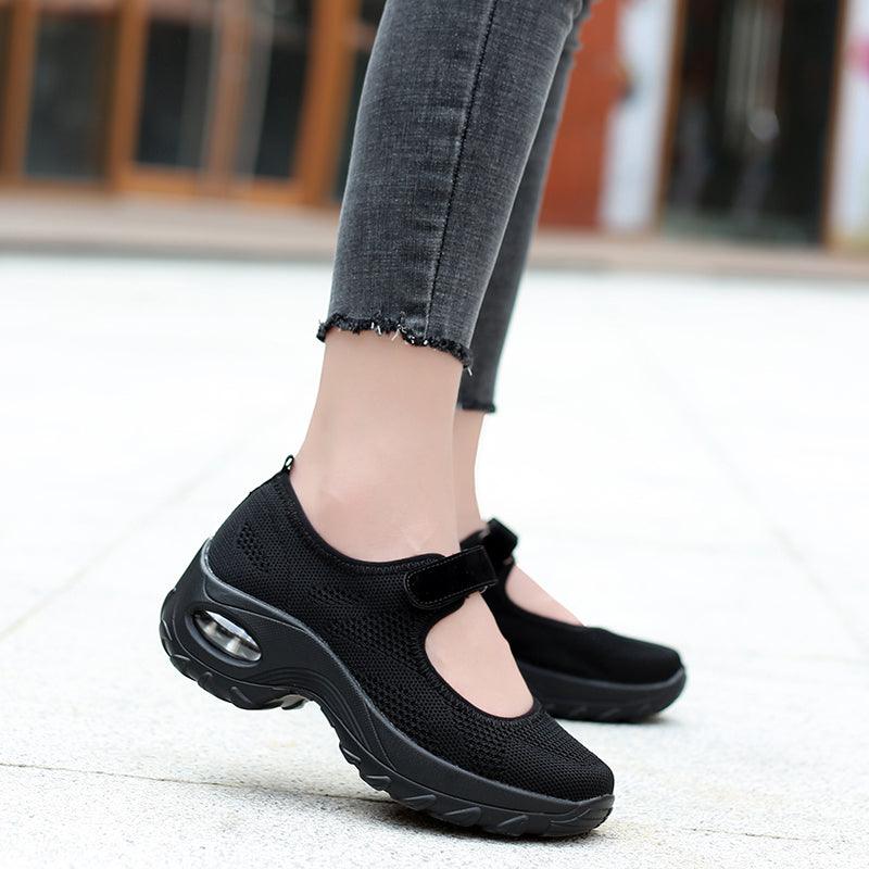 Nouvelles Chaussures Plates à Coussin d'Air pour Femmes Baskets en Maille Respirantes pour Femmes Chaussures Décontractées Rehaussées Chaussures à Coussin d'Air pour Femmes Baskets en Maille Respirantes Chaussures Plates pour Femmes