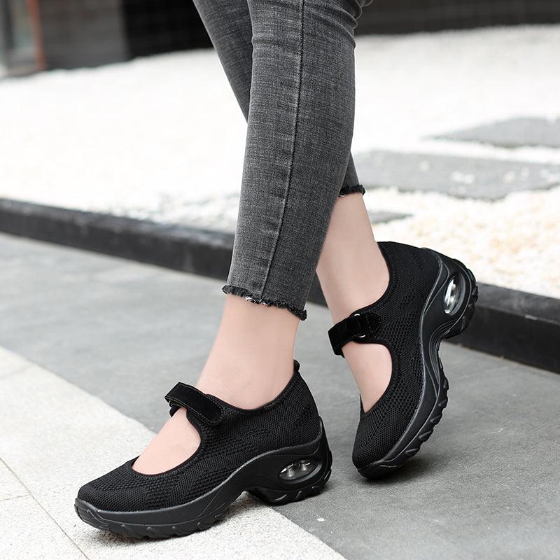 Nouvelles Chaussures Plates à Coussin d'Air pour Femmes Baskets en Maille Respirantes pour Femmes Chaussures Décontractées Rehaussées Chaussures à Coussin d'Air pour Femmes Baskets en Maille Respirantes Chaussures Plates pour Femmes