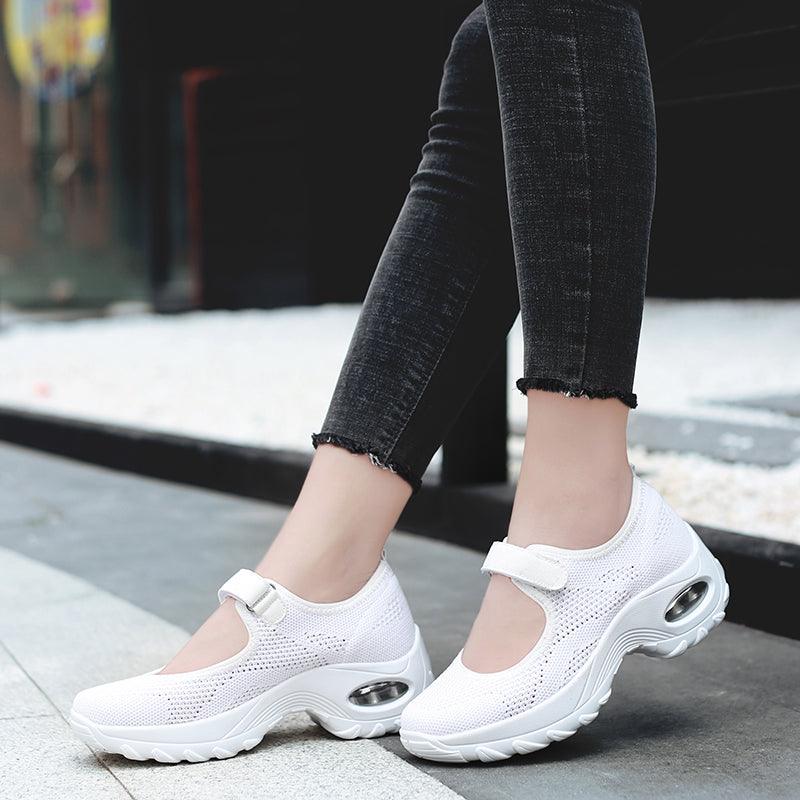 Nouvelles Chaussures Plates à Coussin d'Air pour Femmes Baskets en Maille Respirantes pour Femmes Chaussures Décontractées Rehaussées Chaussures à Coussin d'Air pour Femmes Baskets en Maille Respirantes Chaussures Plates pour Femmes