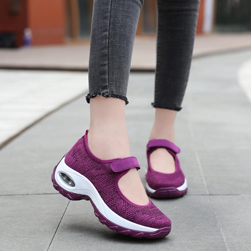 Nouvelles Chaussures Plates à Coussin d'Air pour Femmes Baskets en Maille Respirantes pour Femmes Chaussures Décontractées Rehaussées Chaussures à Coussin d'Air pour Femmes Baskets en Maille Respirantes Chaussures Plates pour Femmes