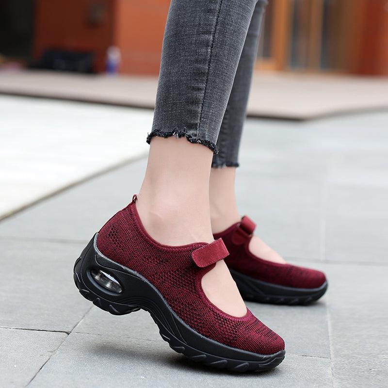 Nouvelles Chaussures Plates à Coussin d'Air pour Femmes Baskets en Maille Respirantes pour Femmes Chaussures Décontractées Rehaussées Chaussures à Coussin d'Air pour Femmes Baskets en Maille Respirantes Chaussures Plates pour Femmes