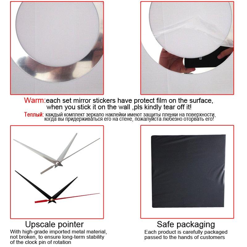 Nouvelle Arrivée Belle Horloge Murale Horloge de Salon 3D Sans Cadre Acrylique Miroir Autocollant Horloge Murale Maison Moderne Amour Créatif Réglable Silencieux Horloges Murales Décorations pour Maison Bureau Quartz Horloges Acrylique Montre