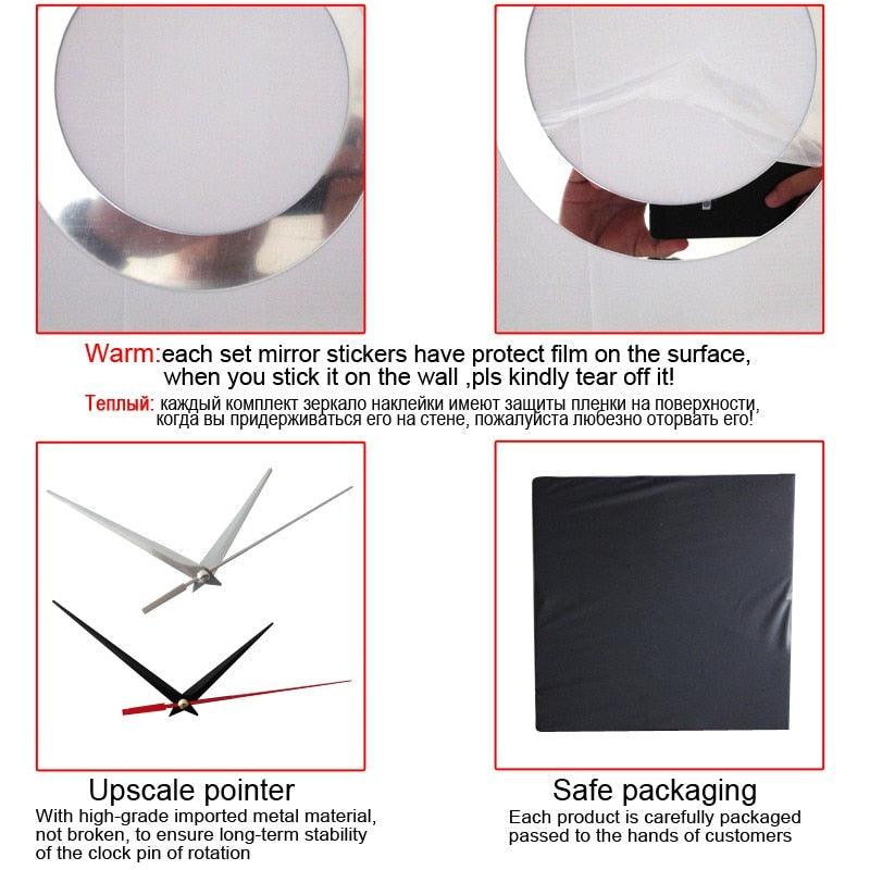 Nouvelle Arrivée Belle Horloge Murale Horloge de Salon 3D Sans Cadre Acrylique Miroir Autocollant Horloge Murale Maison Moderne Amour Créatif Réglable Silencieux Horloges Murales Décorations pour Maison Bureau Quartz Horloges Acrylique Montre