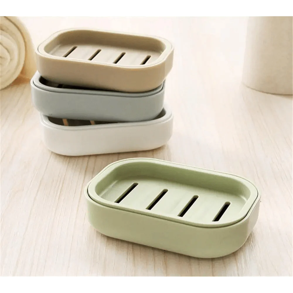 Nouvelle boîte à savon en plastique avec distributeur, porte-savon, étui à plat pour salle de bain, douche, voyage, randonnée, boîte à savon de couleur aléatoire