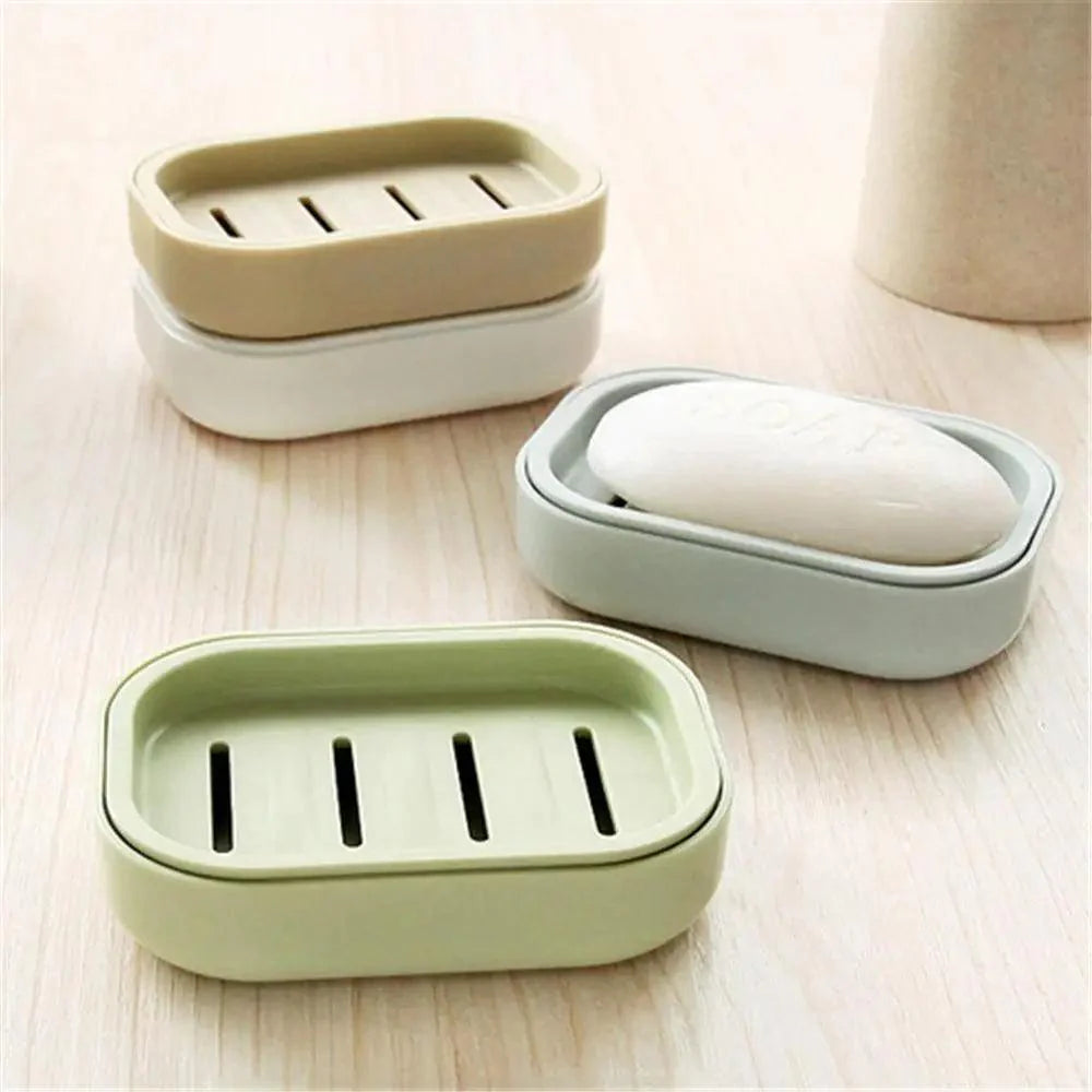 Nouvelle boîte à savon en plastique avec distributeur, porte-savon, étui à plat pour salle de bain, douche, voyage, randonnée, boîte à savon de couleur aléatoire