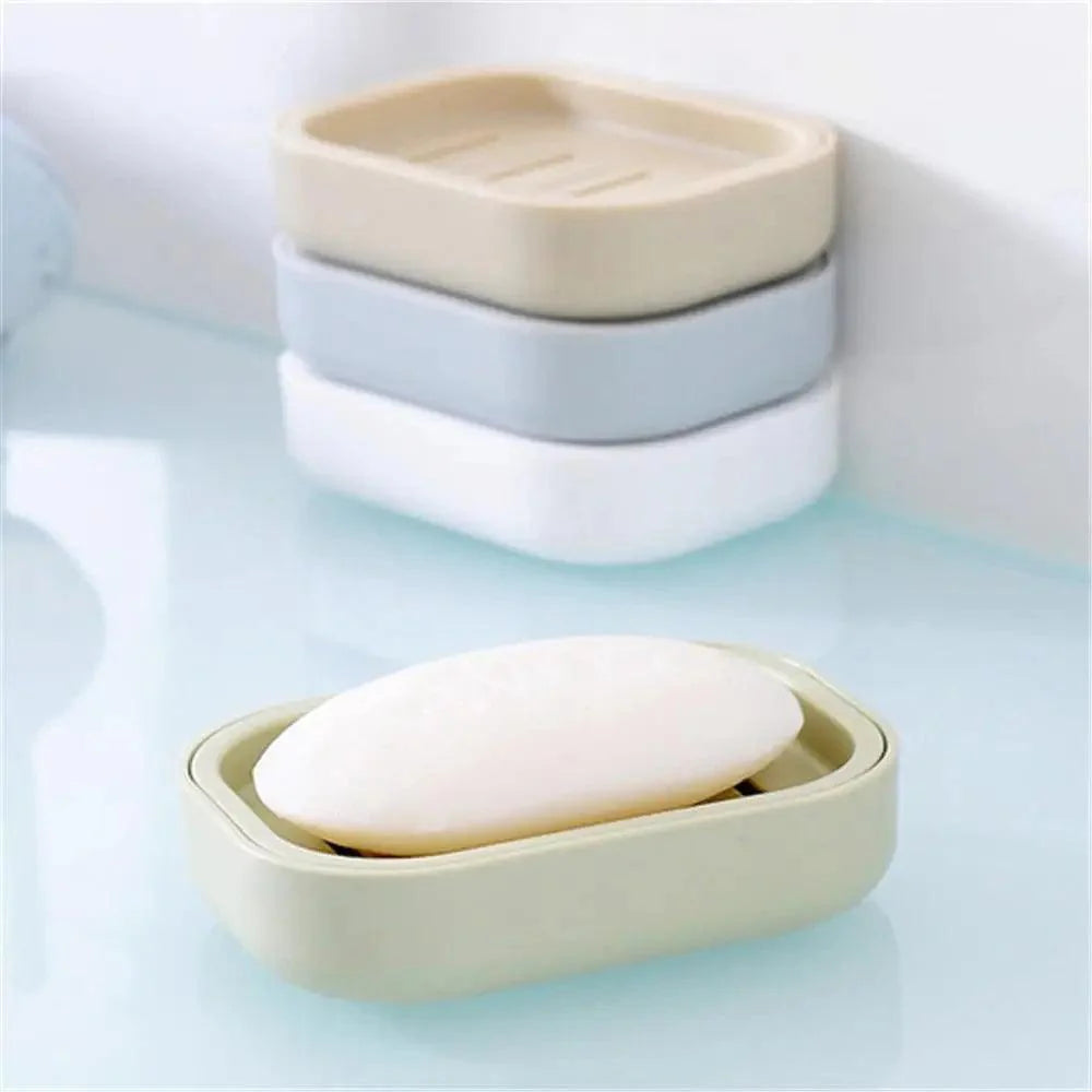 Nouvelle boîte à savon en plastique avec distributeur, porte-savon, étui à plat pour salle de bain, douche, voyage, randonnée, boîte à savon de couleur aléatoire