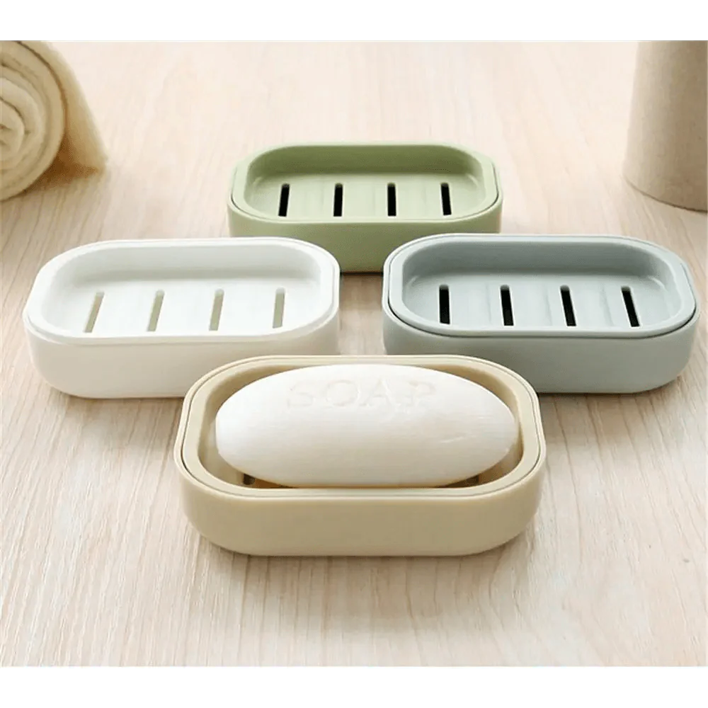 Nouvelle boîte à savon en plastique avec distributeur, porte-savon, étui à plat pour salle de bain, douche, voyage, randonnée, boîte à savon de couleur aléatoire