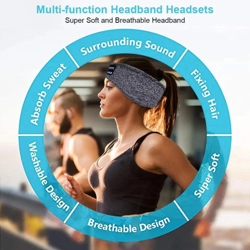 Nouveau casque Bluetooth sans fil bandeau de sport doux et élastique confortable pour la musique du sommeil haut-parleurs de casque