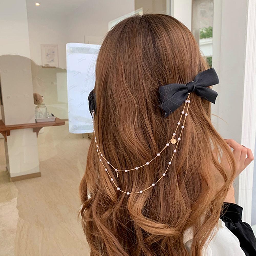 Nouvelles Barrettes à Perles et Nœuds pour Femmes, Épingles à Cheveux en Strass à Ressort, Pinces à Cheveux en Ruban, Bandeaux, Coiffes pour Queues de Cheval, Accessoires pour Cheveux de Mariage pour Mariées et Demoiselles d'Honneur