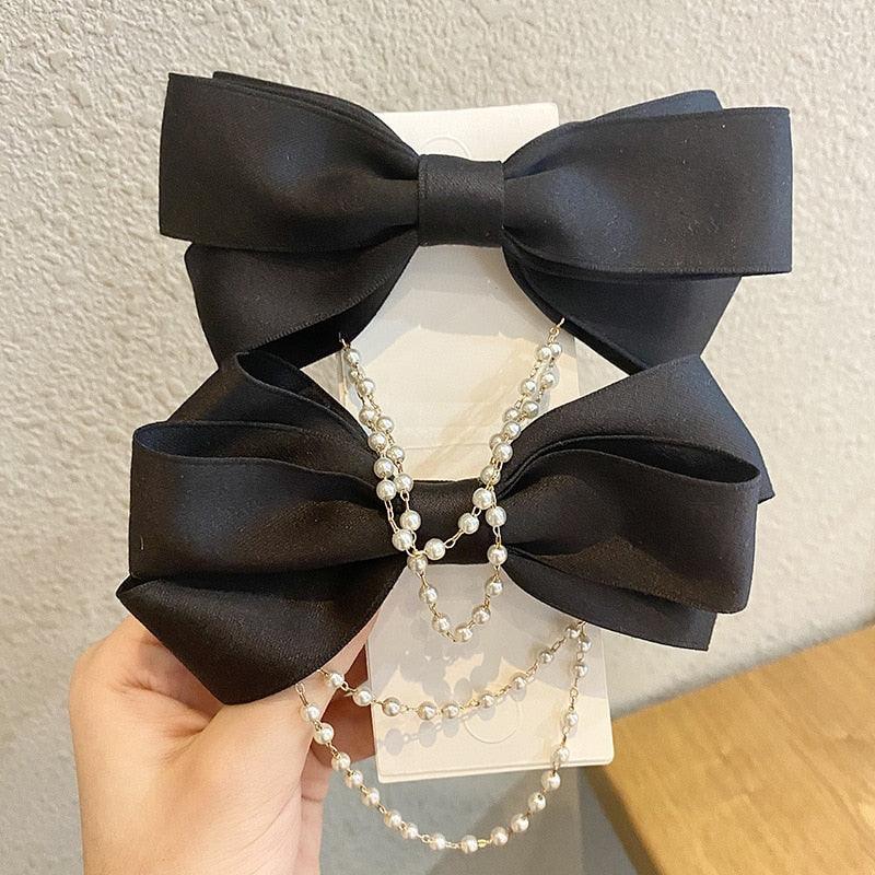 Nouvelles Barrettes à Perles et Nœuds pour Femmes, Épingles à Cheveux en Strass à Ressort, Pinces à Cheveux en Ruban, Bandeaux, Coiffes pour Queues de Cheval, Accessoires pour Cheveux de Mariage pour Mariées et Demoiselles d'Honneur