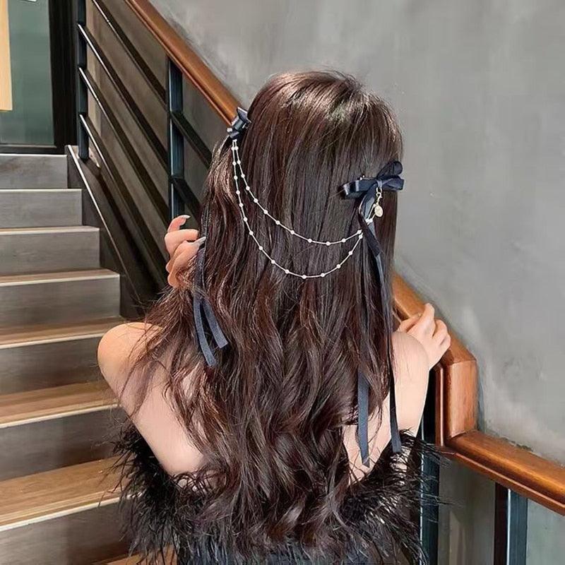 Nouvelles Barrettes à Perles et Nœuds pour Femmes, Épingles à Cheveux en Strass à Ressort, Pinces à Cheveux en Ruban, Bandeaux, Coiffes pour Queues de Cheval, Accessoires pour Cheveux de Mariage pour Mariées et Demoiselles d'Honneur