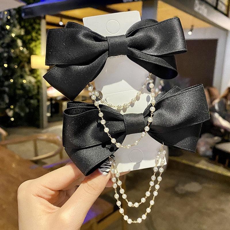 Nouvelles Barrettes à Perles et Nœuds pour Femmes, Épingles à Cheveux en Strass à Ressort, Pinces à Cheveux en Ruban, Bandeaux, Coiffes pour Queues de Cheval, Accessoires pour Cheveux de Mariage pour Mariées et Demoiselles d'Honneur