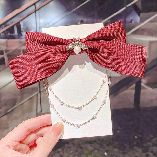 Nouvelles Barrettes à Perles et Nœuds pour Femmes, Épingles à Cheveux en Strass à Ressort, Pinces à Cheveux en Ruban, Bandeaux, Coiffes pour Queues de Cheval, Accessoires pour Cheveux de Mariage pour Mariées et Demoiselles d'Honneur