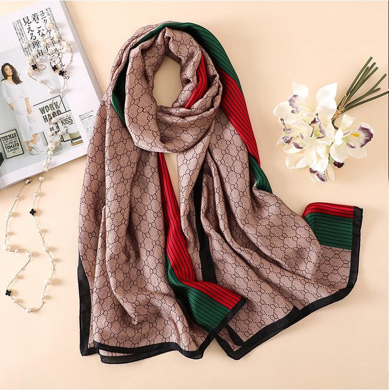 Nouvelle marque de luxe designer hiver Longue écharpe en soie Châles Foulards Imprimé coton Foulard Élégant Foulard Hijabs Foulards de cou Dame Hijab Pour Femme