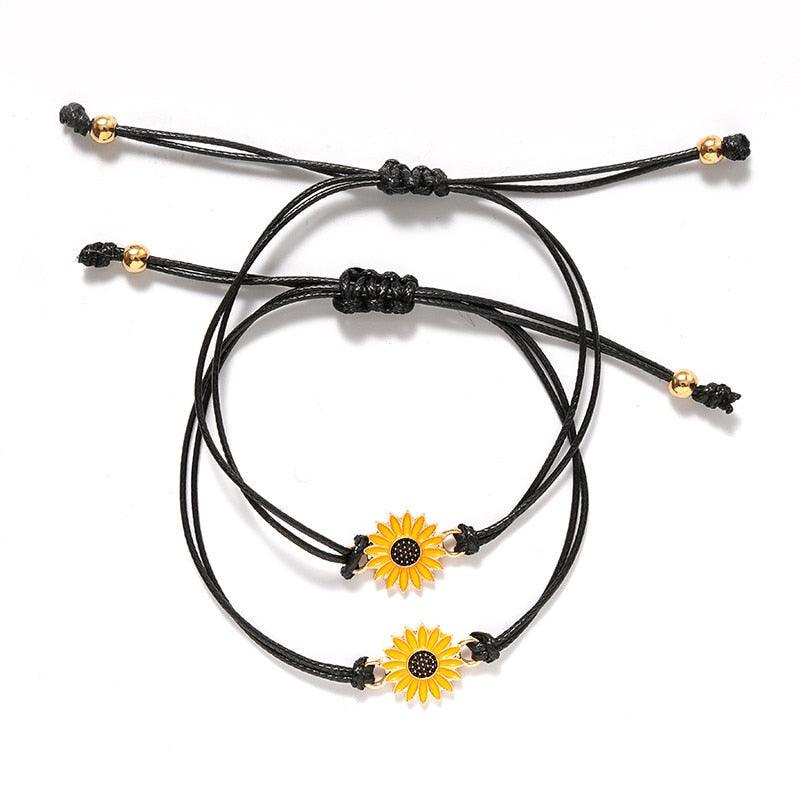 Nouveau Bracelet Charme Pour Couples D'Amitié 2 pièces/ensemble Bracelet en Pierre Volcanique Perles Bracelets Joncs Pierres Naturelles Ensemble Bracelets D'Amitié Tressé à la Main Extensible Réglable Pour Couples