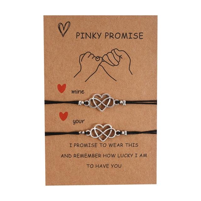 Nouveau Bracelet Charme Pour Couples D'Amitié 2 pièces/ensemble Bracelet en Pierre Volcanique Perles Bracelets Joncs Pierres Naturelles Ensemble Bracelets D'Amitié Tressé à la Main Extensible Réglable Pour Couples