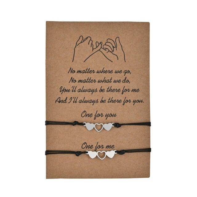 Nouveau Bracelet Charme Pour Couples D'Amitié 2 pièces/ensemble Bracelet en Pierre Volcanique Perles Bracelets Joncs Pierres Naturelles Ensemble Bracelets D'Amitié Tressé à la Main Extensible Réglable Pour Couples