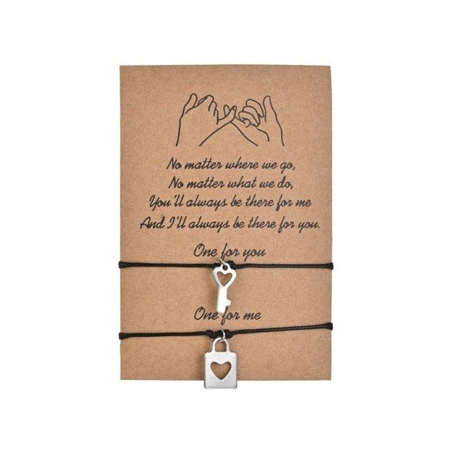 Nouveau Bracelet Charme Pour Couples D'Amitié 2 pièces/ensemble Bracelet en Pierre Volcanique Perles Bracelets Joncs Pierres Naturelles Ensemble Bracelets D'Amitié Tressé à la Main Extensible Réglable Pour Couples