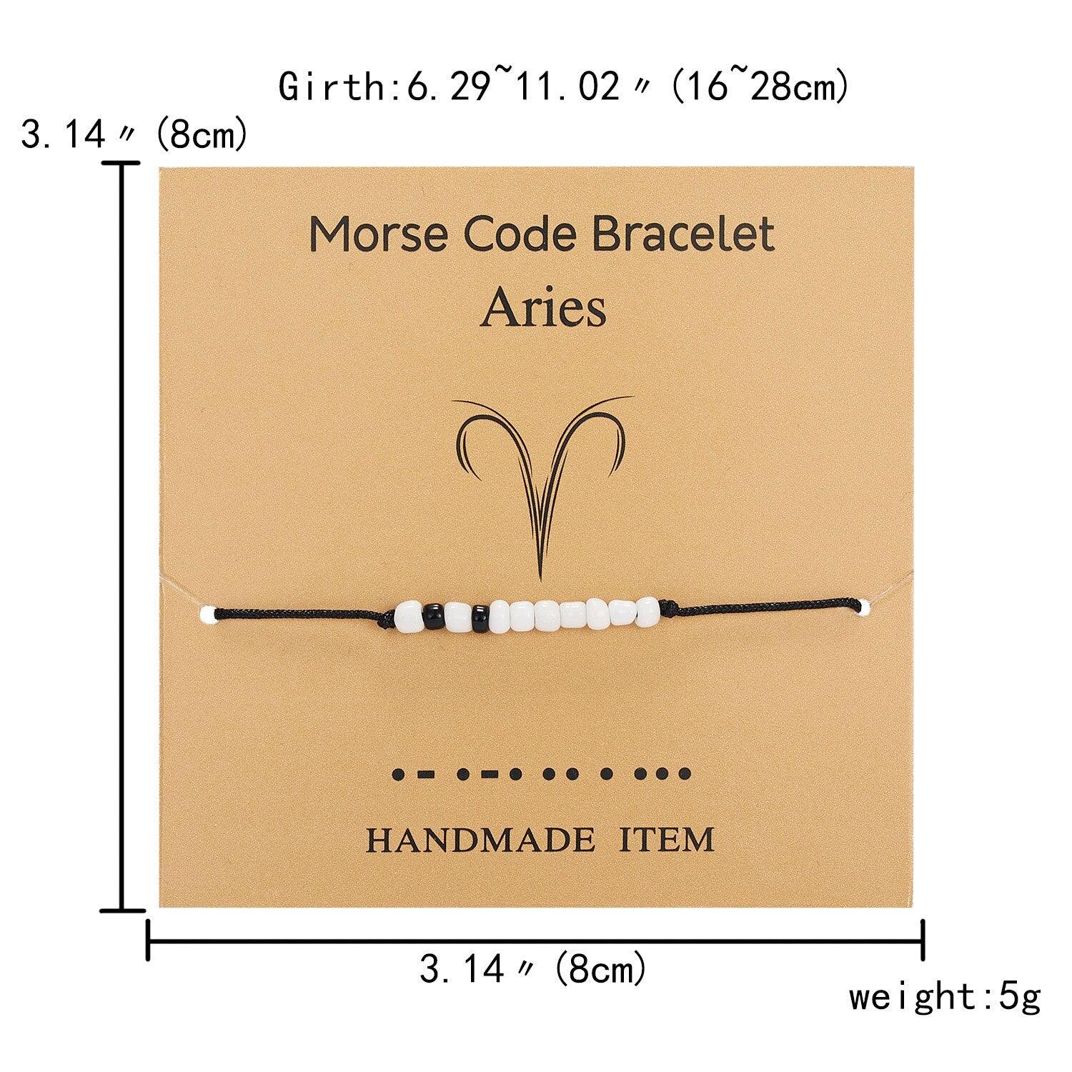 Nouveau bracelet à breloques pour femmes hommes douze signes du zodiaque perles de riz noires blanches bracelet de chaîne de corde réglable bracelet de perles de pierre naturelle pour petit ami petite amie femmes