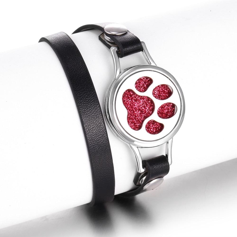 Nouveau Charmant Bracelet Diffuseur d'Huiles Essentielles en Cuir Véritable Réglable – Idéal comme Cadeau de Saint-Valentin pour Femme