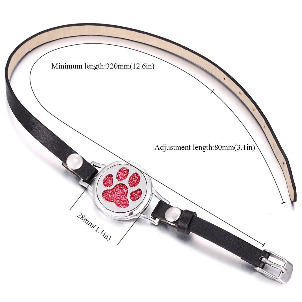 Nouveau Charmant Bracelet Diffuseur d'Huiles Essentielles en Cuir Véritable Réglable – Idéal comme Cadeau de Saint-Valentin pour Femme