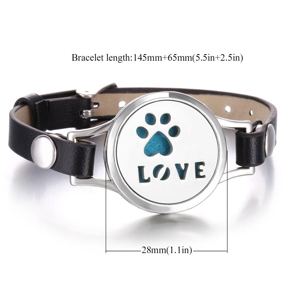 Nouveau Charmant Bracelet Diffuseur d'Huiles Essentielles en Cuir Véritable Réglable – Idéal comme Cadeau de Saint-Valentin pour Femme