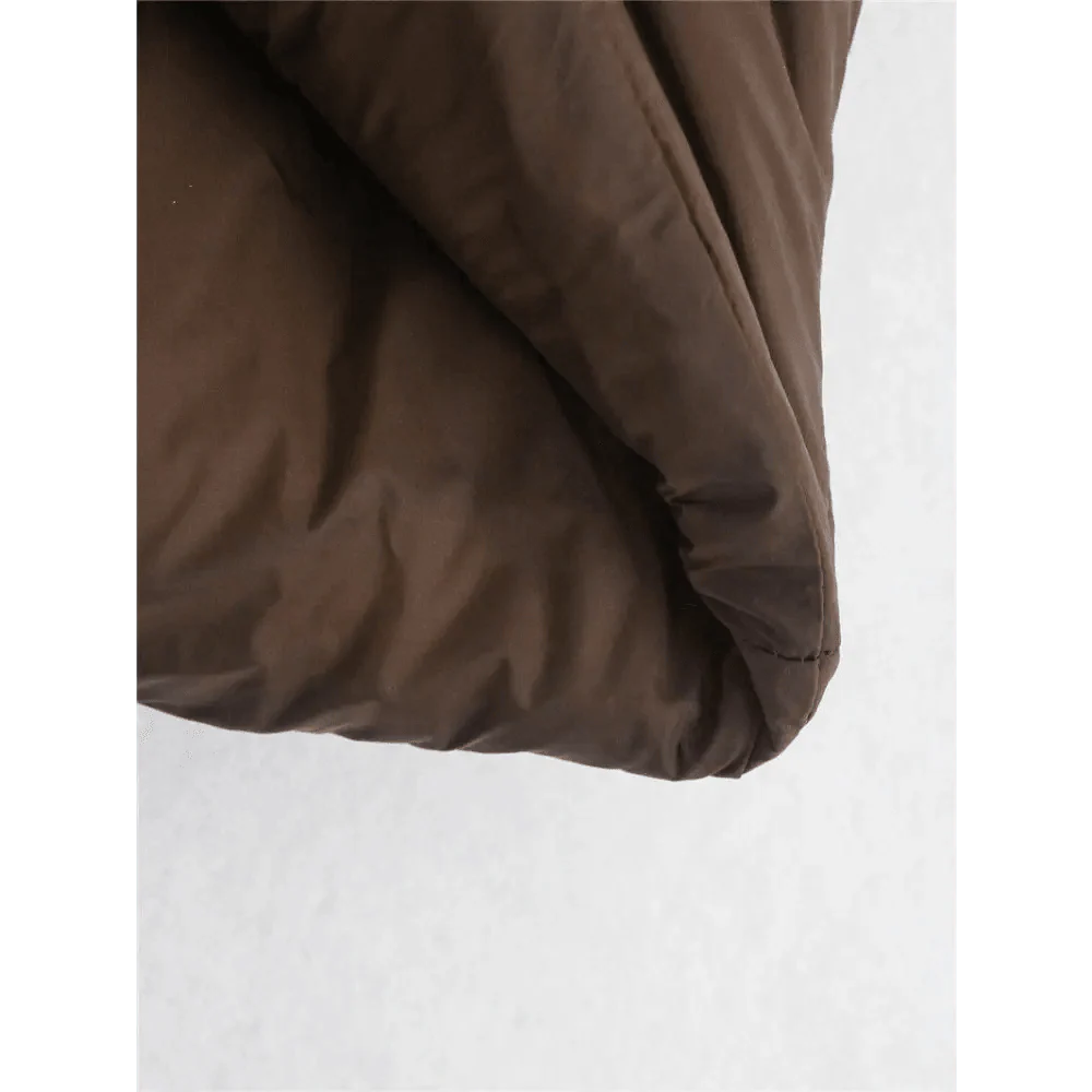 Nouveau Chic Femme Gilet Sans Manches Décontracté Col Haut Couleur Café Court Avec Fermetures Éclair