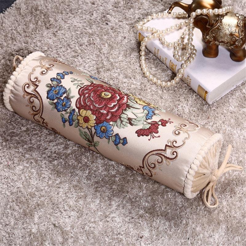 Nouveau luxe classique cylindrique coton et lin oreiller traversin canapé jeté de coussin polyester coton lin taie d'oreiller housse de coussin canapé dossier chaise maison design coloré moderne 15X50CM