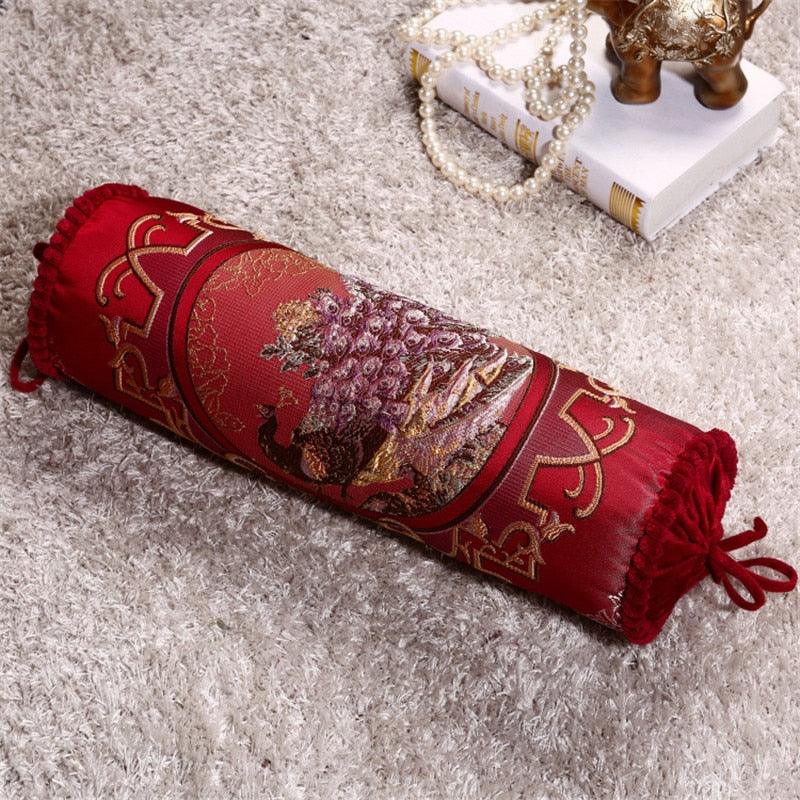 Nouveau luxe classique cylindrique coton et lin oreiller traversin canapé jeté de coussin polyester coton lin taie d'oreiller housse de coussin canapé dossier chaise maison design coloré moderne 15X50CM