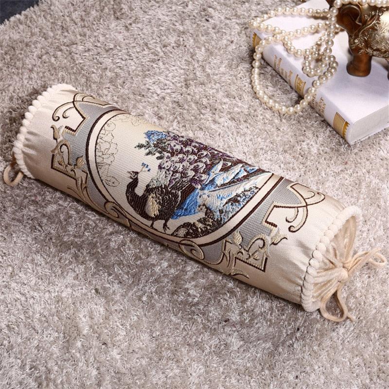 Nouveau luxe classique cylindrique coton et lin oreiller traversin canapé jeté de coussin polyester coton lin taie d'oreiller housse de coussin canapé dossier chaise maison design coloré moderne 15X50CM