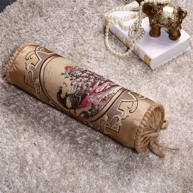 Nouveau luxe classique cylindrique coton et lin oreiller traversin canapé jeté de coussin polyester coton lin taie d'oreiller housse de coussin canapé dossier chaise maison design coloré moderne 15X50CM