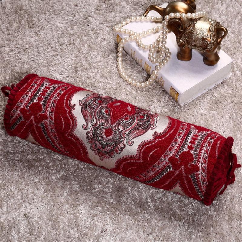 Nouveau luxe classique cylindrique coton et lin oreiller traversin canapé jeté de coussin polyester coton lin taie d'oreiller housse de coussin canapé dossier chaise maison design coloré moderne 15X50CM