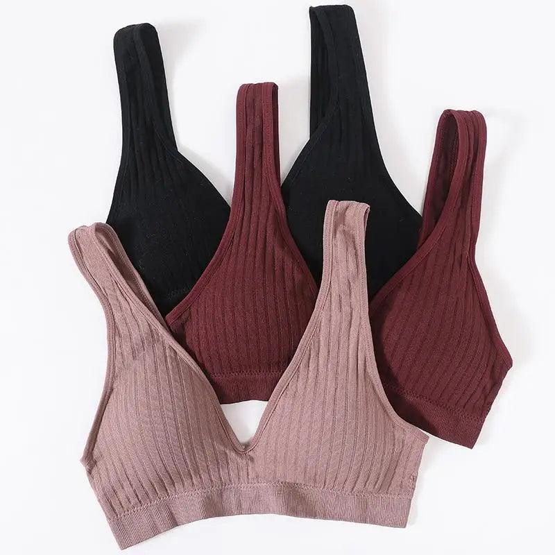 Nouveaux soutiens-gorge de sport confortables sans coutures pour femmes et jeunes filles, haut brassière féminine, sous-vêtements sexy pour femmes avec décolleté en V profond, sans dos