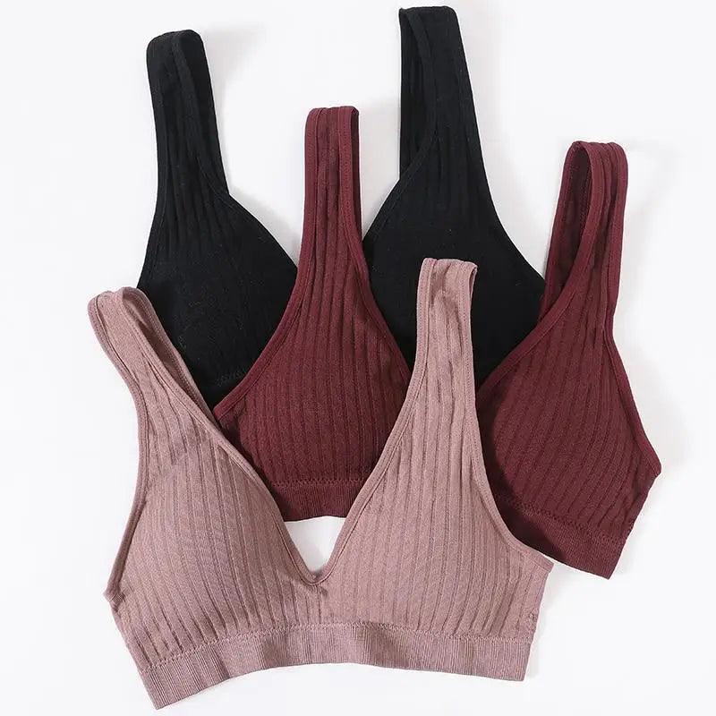 Nouveaux soutiens-gorge de sport confortables sans coutures pour femmes et jeunes filles, haut brassière féminine, sous-vêtements sexy pour femmes avec décolleté en V profond, sans dos