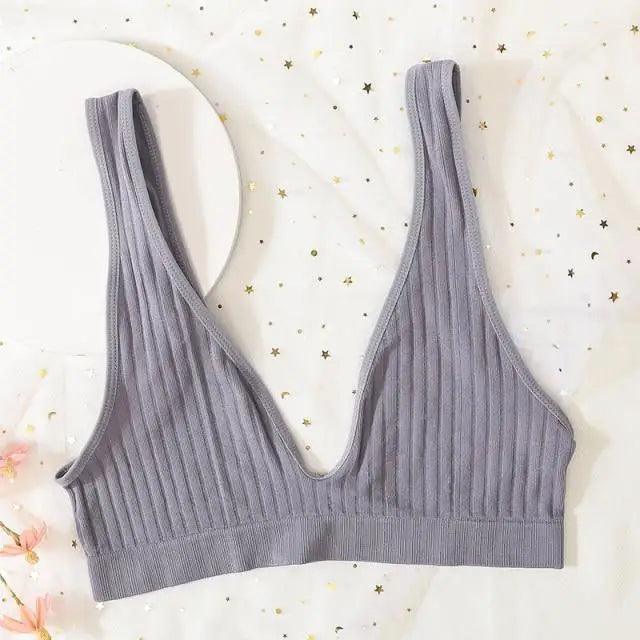 Nouveaux soutiens-gorge de sport confortables sans coutures pour femmes et jeunes filles, haut brassière féminine, sous-vêtements sexy pour femmes avec décolleté en V profond, sans dos