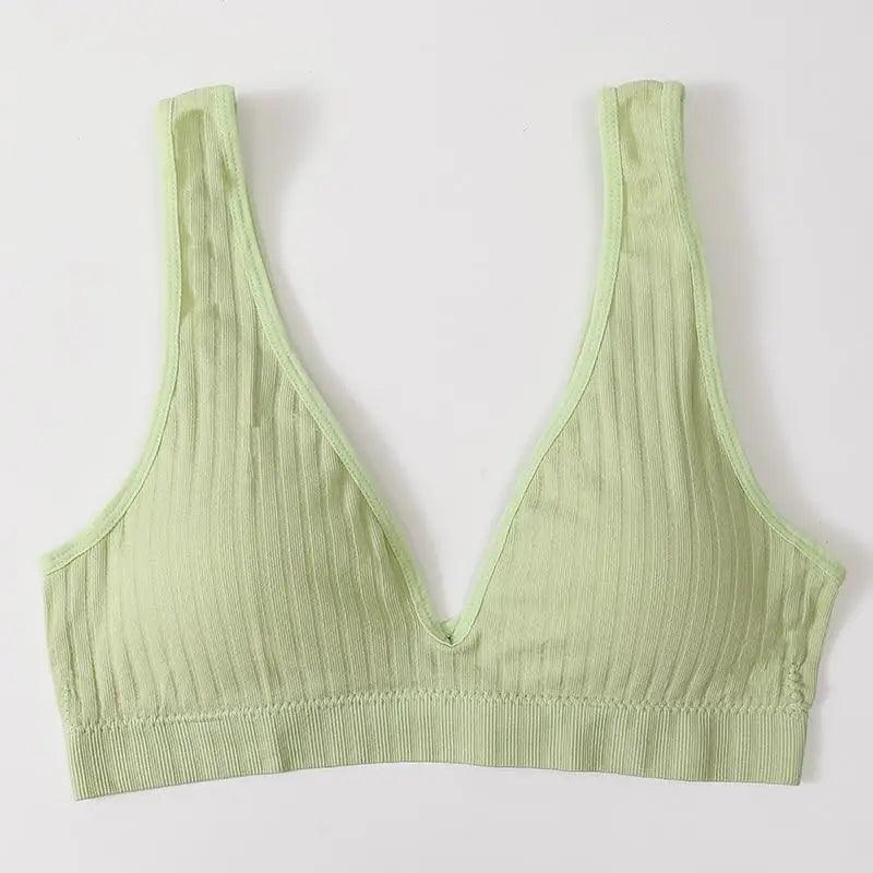 Nouveaux soutiens-gorge de sport confortables sans coutures pour femmes et jeunes filles, haut brassière féminine, sous-vêtements sexy pour femmes avec décolleté en V profond, sans dos