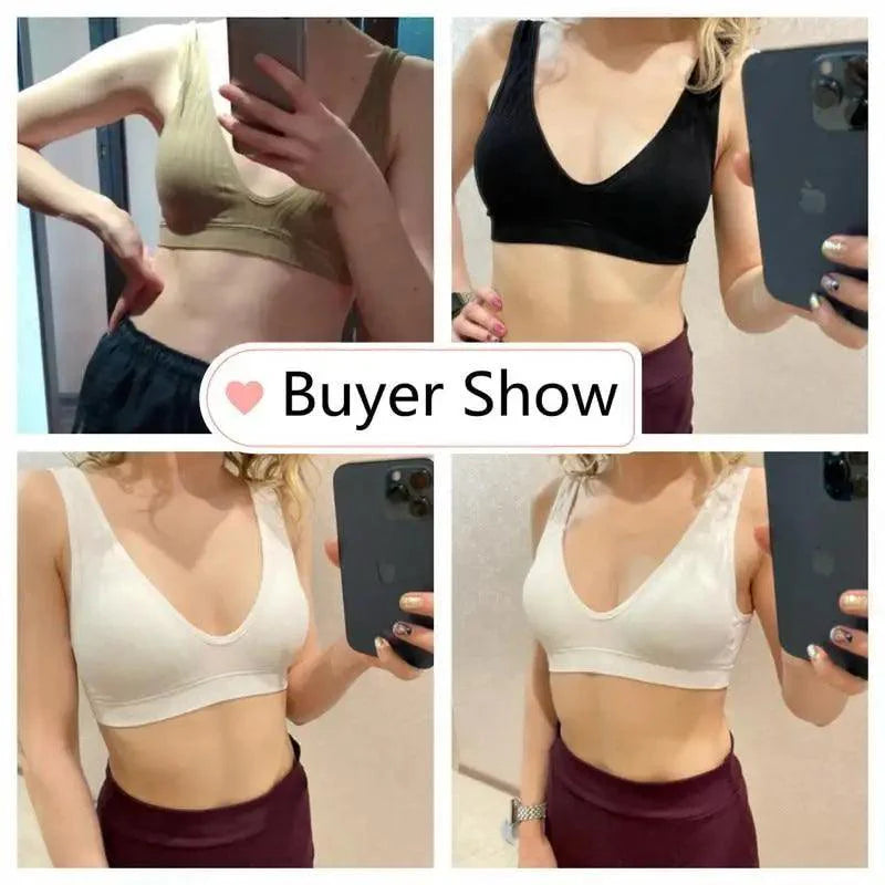 Nouveaux soutiens-gorge de sport confortables sans coutures pour femmes et jeunes filles, haut brassière féminine, sous-vêtements sexy pour femmes avec décolleté en V profond, sans dos