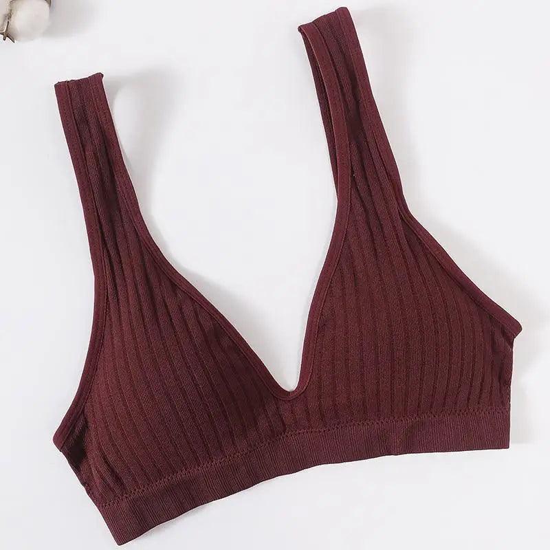 Nouveaux soutiens-gorge de sport confortables sans coutures pour femmes et jeunes filles, haut brassière féminine, sous-vêtements sexy pour femmes avec décolleté en V profond, sans dos