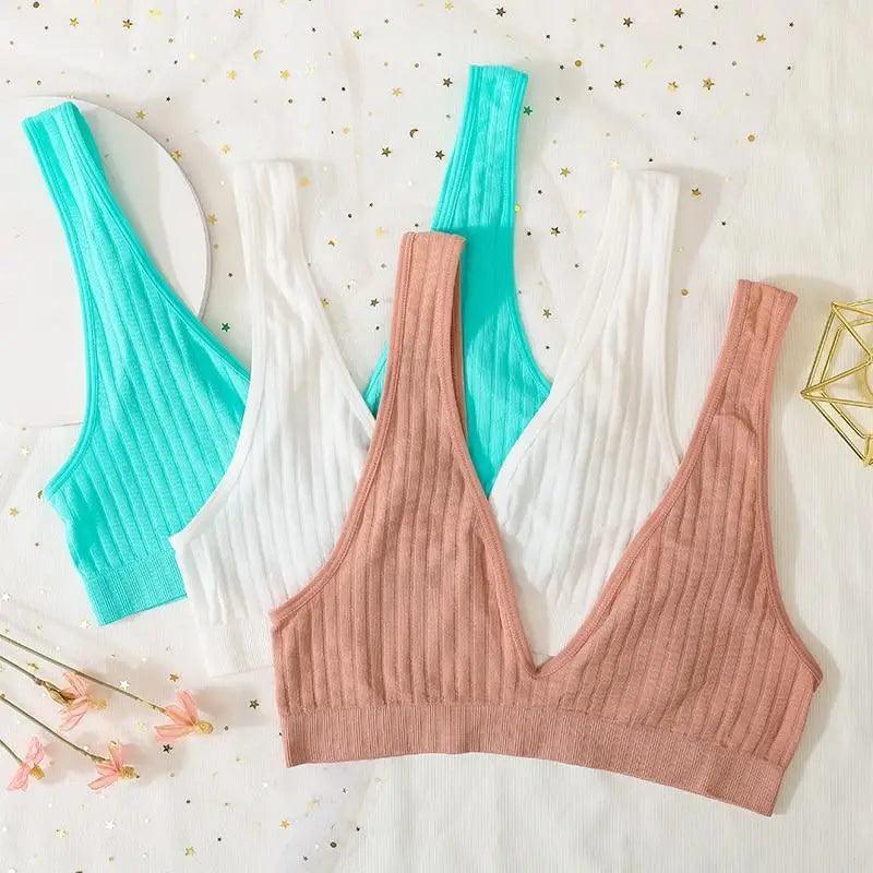 Nouveaux soutiens-gorge de sport confortables sans coutures pour femmes et jeunes filles, haut brassière féminine, sous-vêtements sexy pour femmes avec décolleté en V profond, sans dos