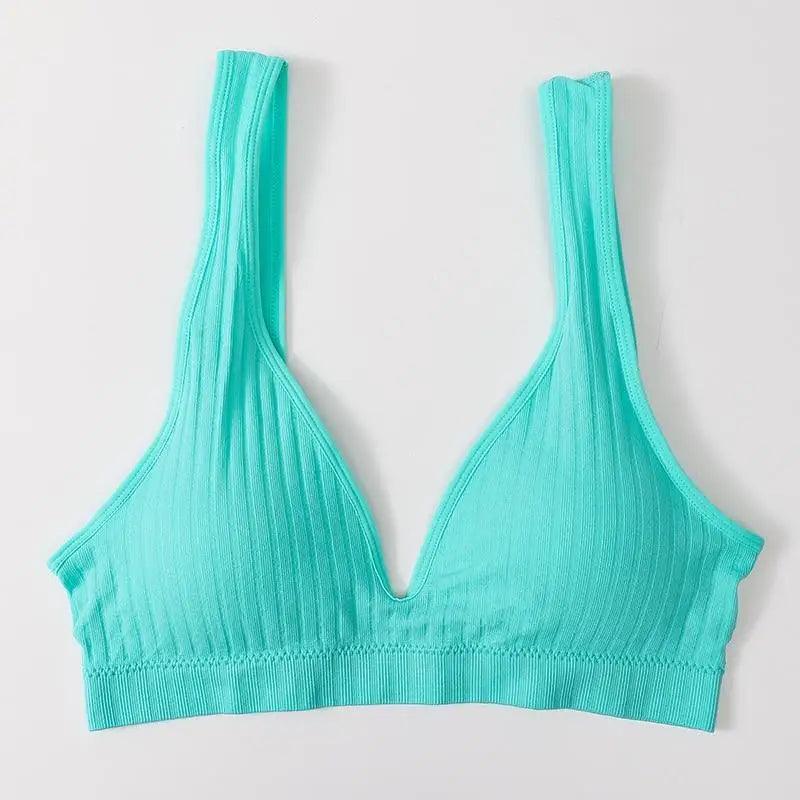 Nouveaux soutiens-gorge de sport confortables sans coutures pour femmes et jeunes filles, haut brassière féminine, sous-vêtements sexy pour femmes avec décolleté en V profond, sans dos