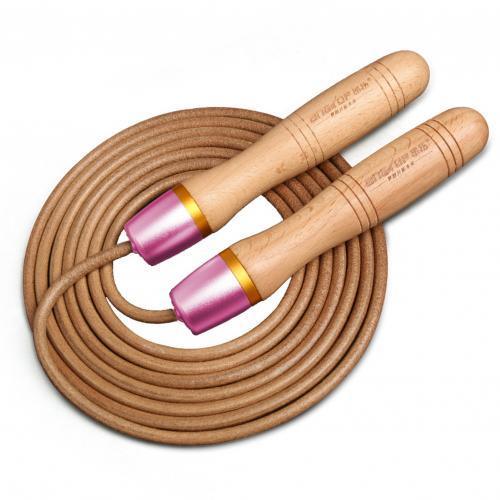 Nouvelle corde à sauter en cuir de vachette, universelle, avec roulement métallique, corde à sauter réglable avec poignée en bois et roulement à 360 degrés, poignées en bois pur pour la salle de sport et la maison
