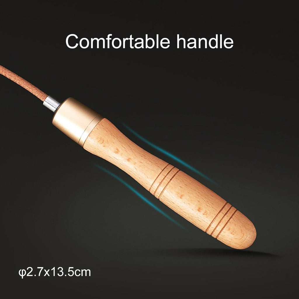 Nouvelle corde à sauter en cuir de vachette, universelle, avec roulement métallique, corde à sauter réglable avec poignée en bois et roulement à 360 degrés, poignées en bois pur pour la salle de sport et la maison