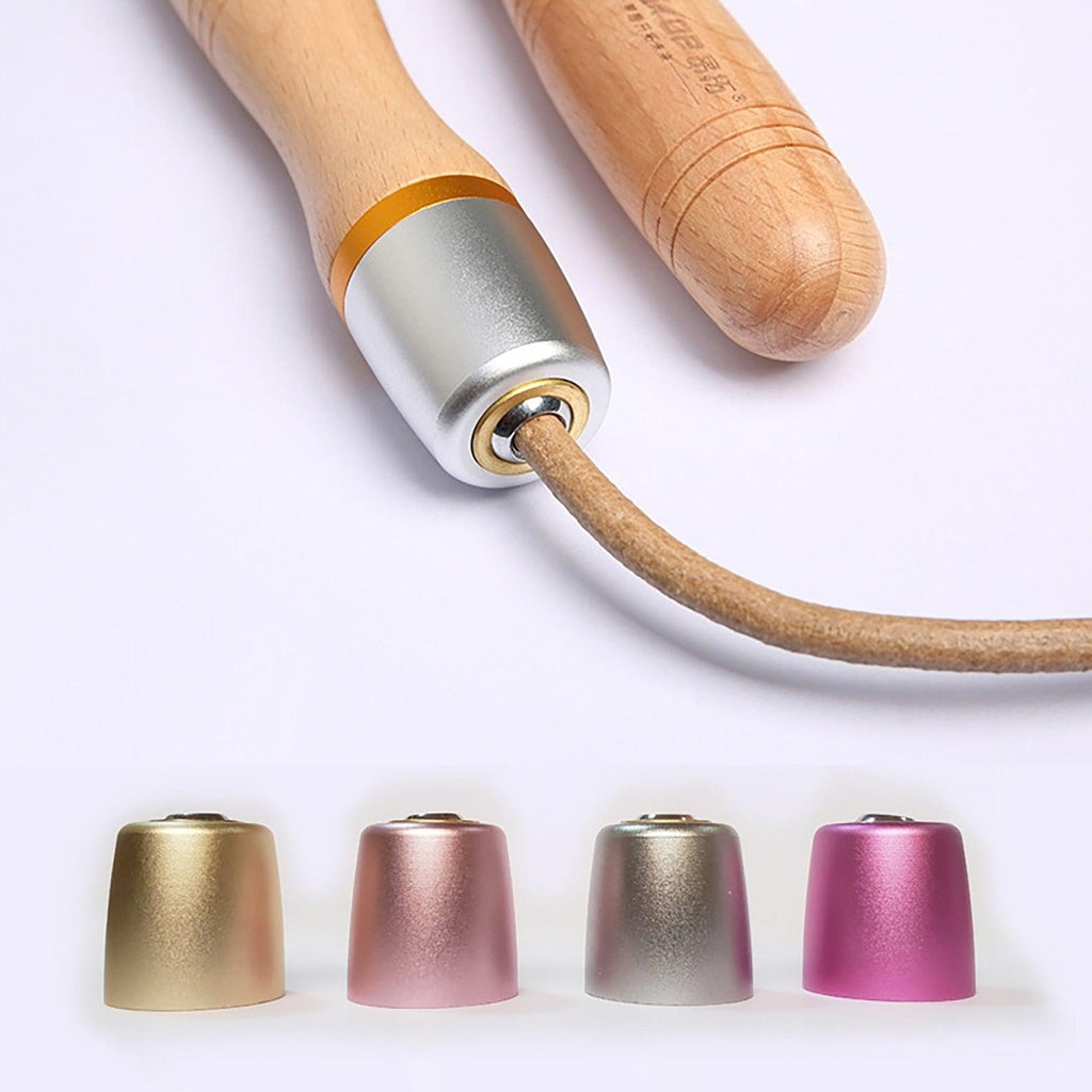 Nouvelle corde à sauter en cuir de vachette, universelle, avec roulement métallique, corde à sauter réglable avec poignée en bois et roulement à 360 degrés, poignées en bois pur pour la salle de sport et la maison