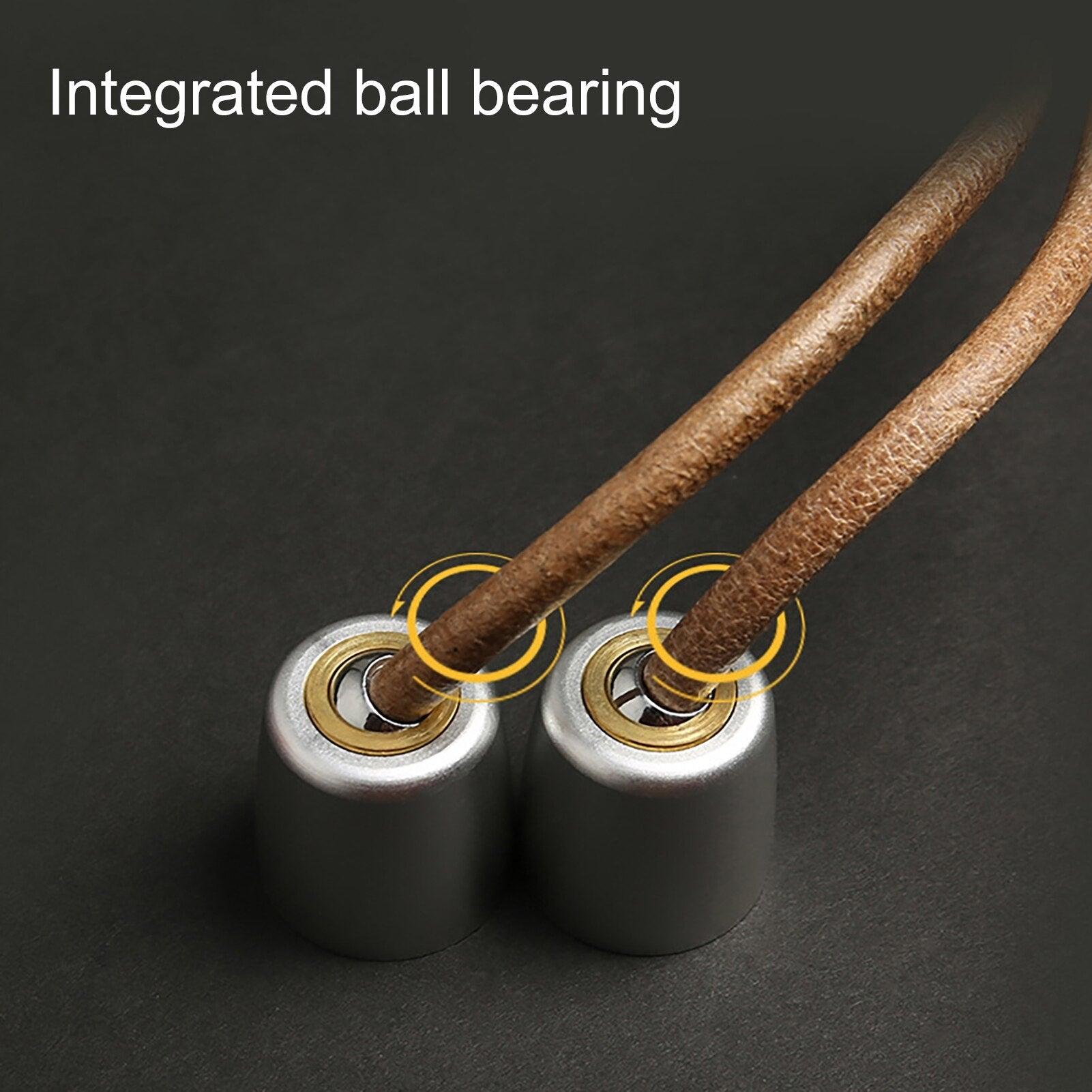Nouvelle corde à sauter en cuir de vachette, universelle, avec roulement métallique, corde à sauter réglable avec poignée en bois et roulement à 360 degrés, poignées en bois pur pour la salle de sport et la maison
